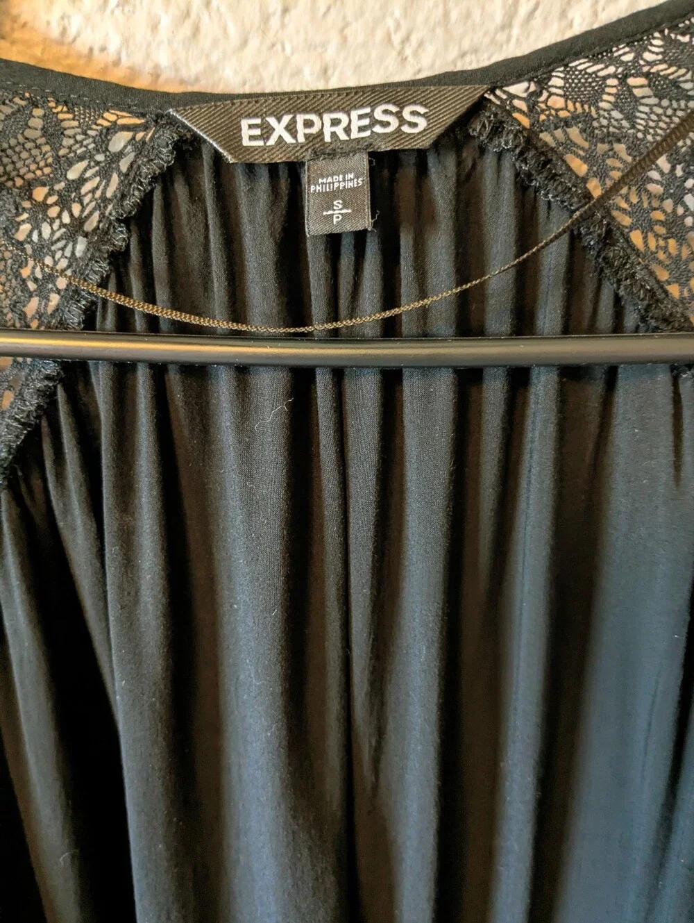 Express Black Beaded Fringe Kimono  Coverup Jacket Top Sz S